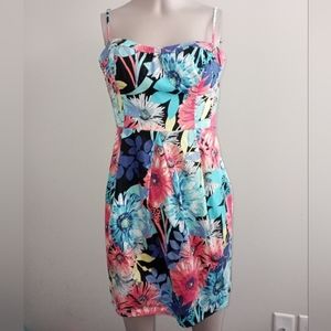 Candies cotton floral print bodycon dress